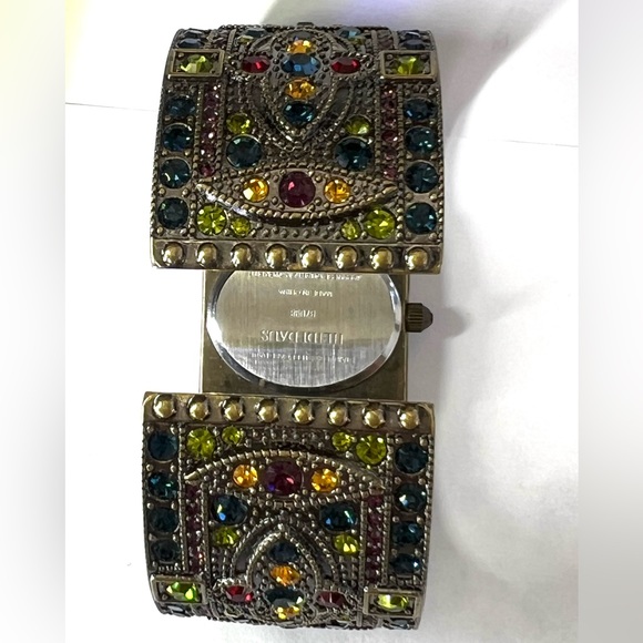 Heidi Daus Vintage/new cuff Swarovski crystals bracelet watch in original box - Picture 10 of 15